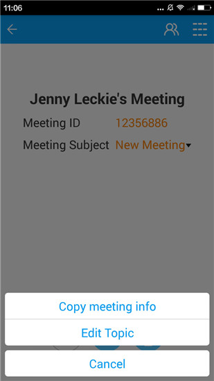 meeting info on android