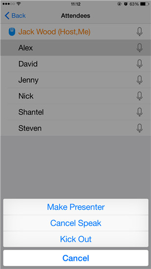 manage attendees ios