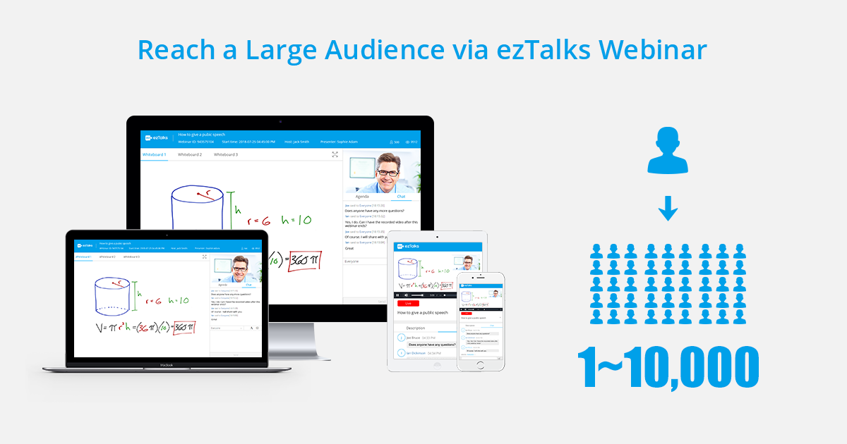 reach a large audience via ezTalks Webinar