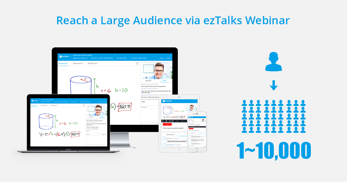 erreichen Sie ein großes Publikum über das ezTalks-Webinar