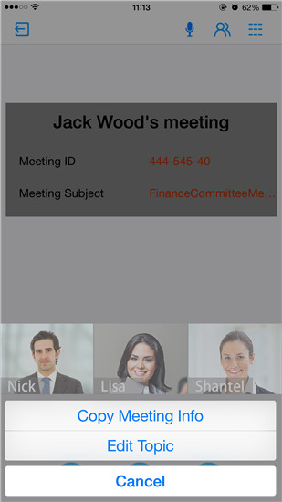 meeting info on ios