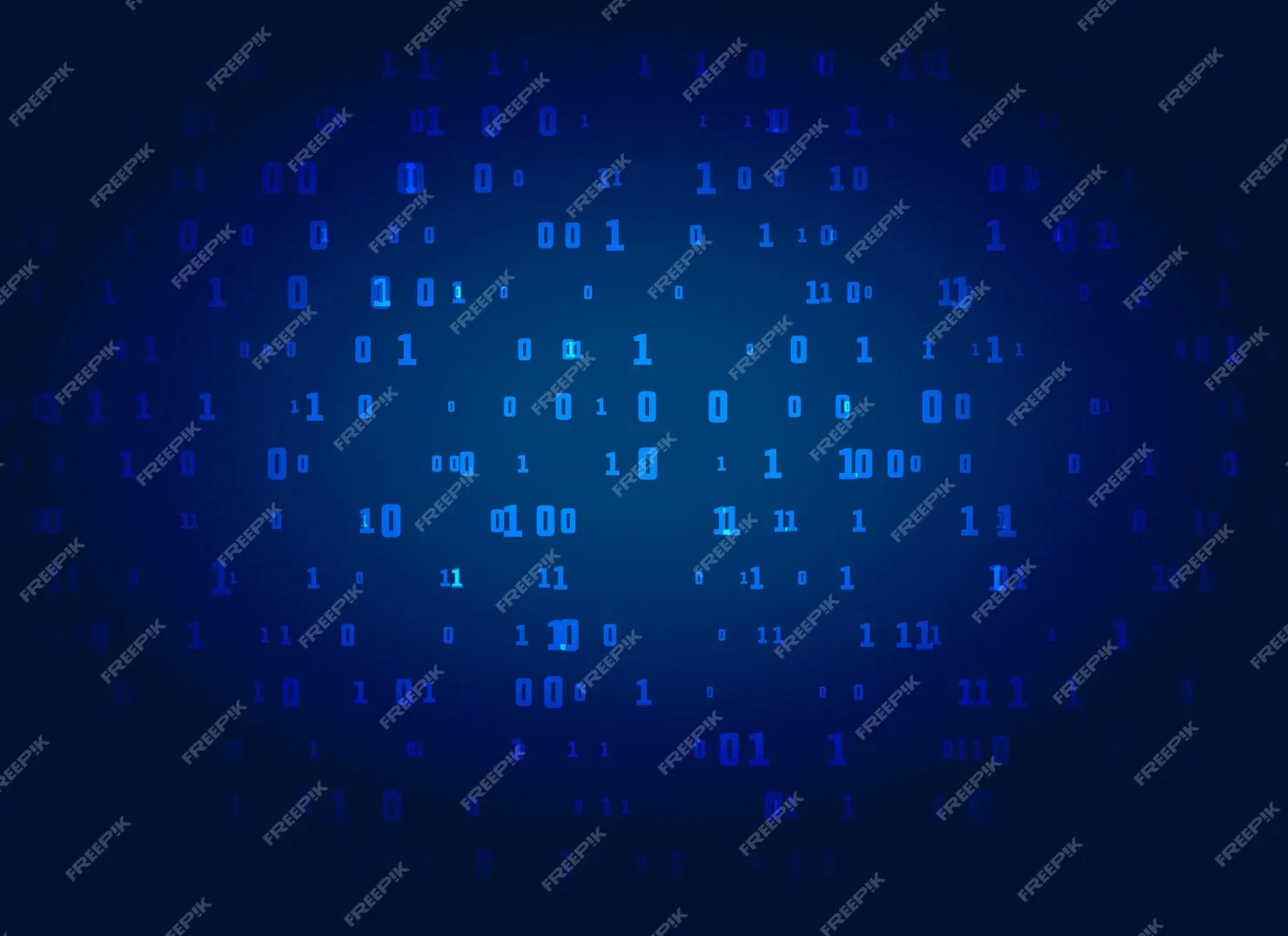 digital blue technology background with binary numbers