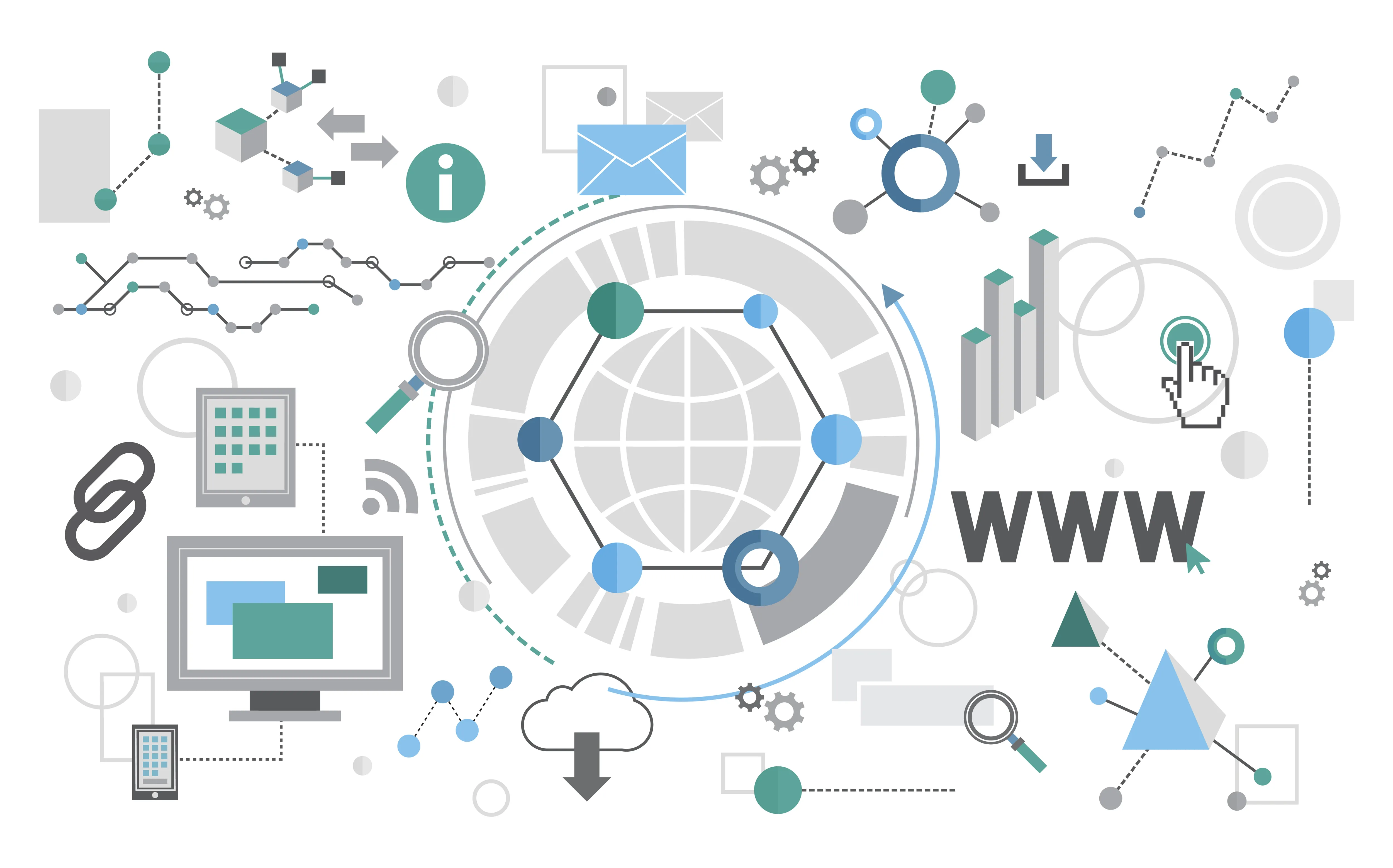 Futuristic city with geometric glass buildings in blue-purple hues.